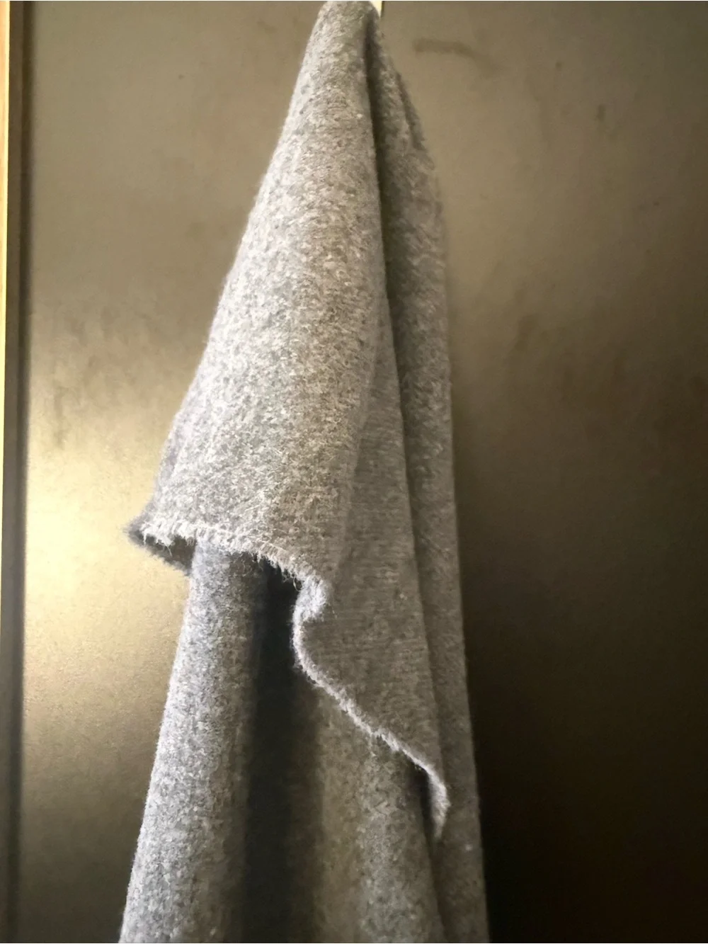 Italian Woollen Treasures Mens Gray Wool Neck Warmer Rectangle Scarf